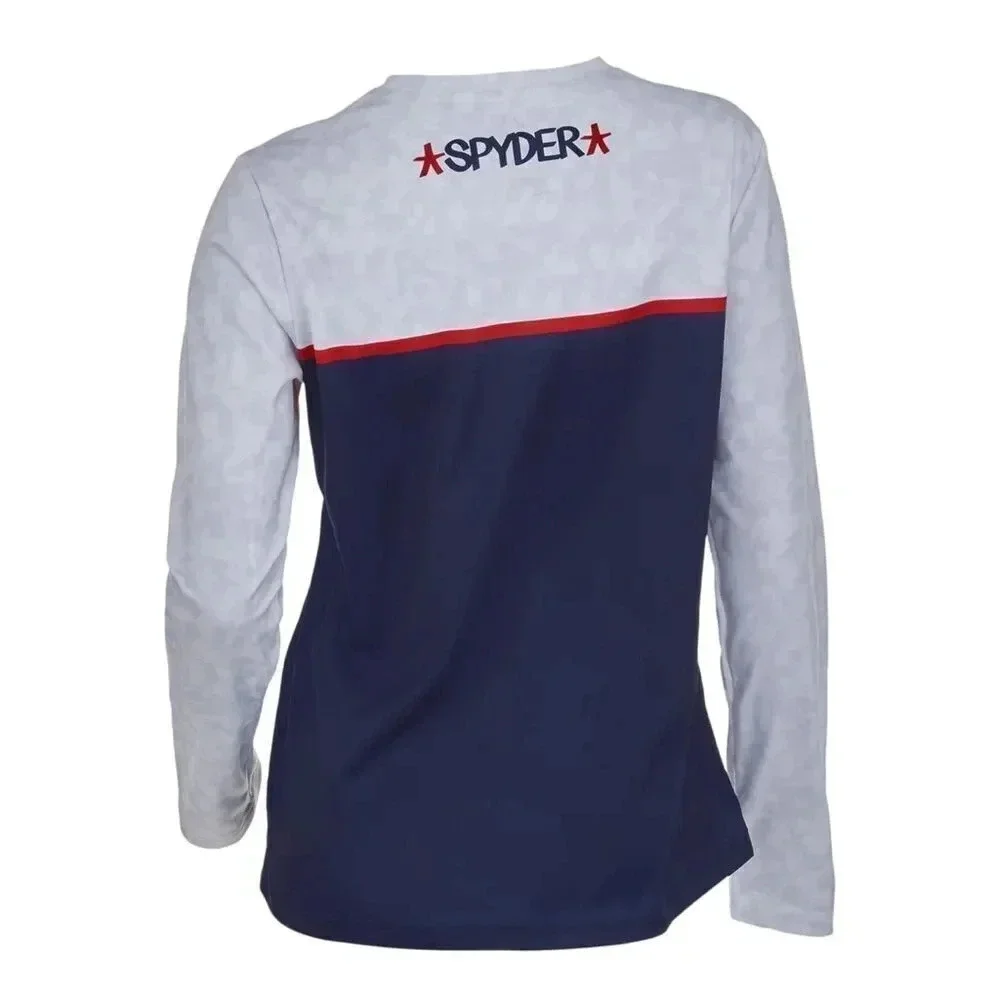 Spyder Women's Usa Snow Crew Graphic Top -XS White NWT - Picture 2 of 7
